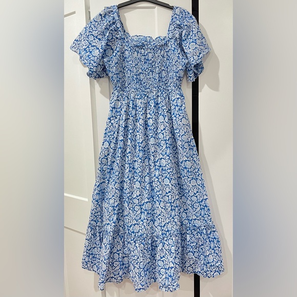 SOLD⚠️Tuckernuck Pink City Prints PCP Lolita dress in blue white floral small - Picture 3 of 5